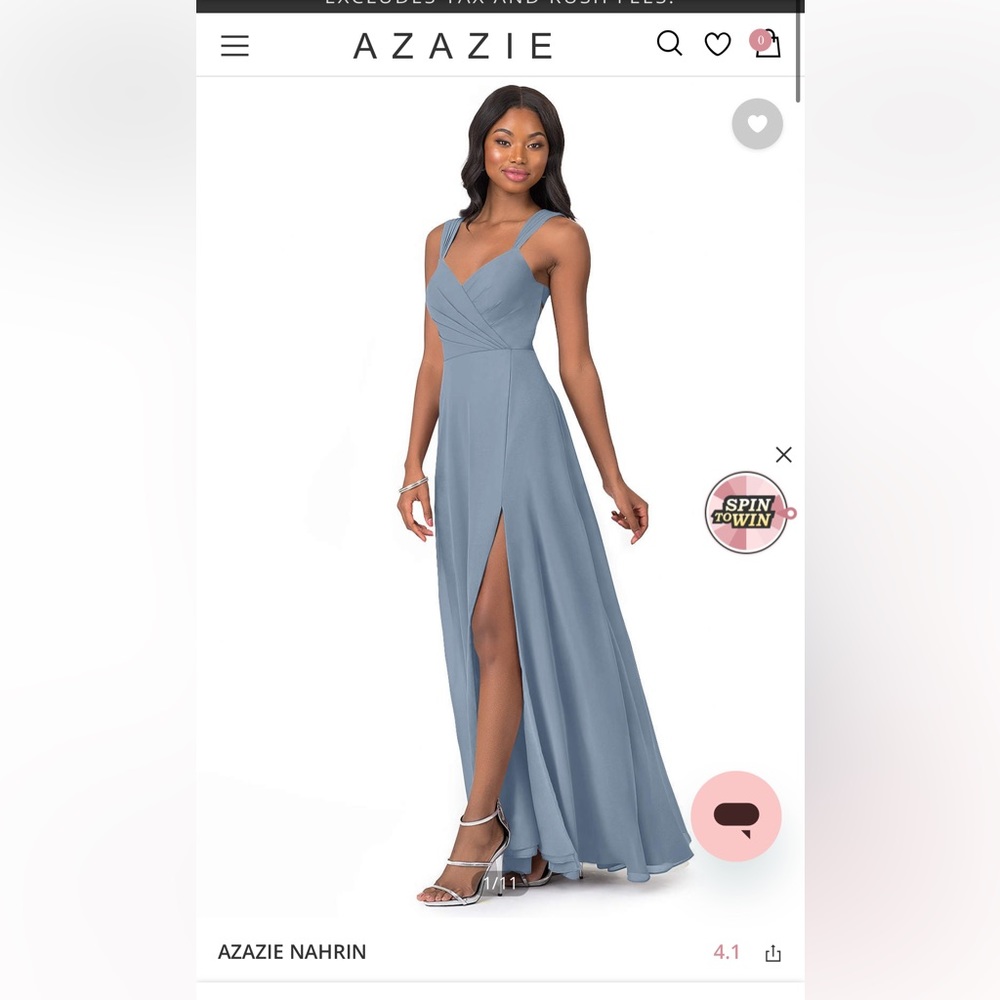 Azazie Nahrin Dusty Blue Bridesmaid Dress